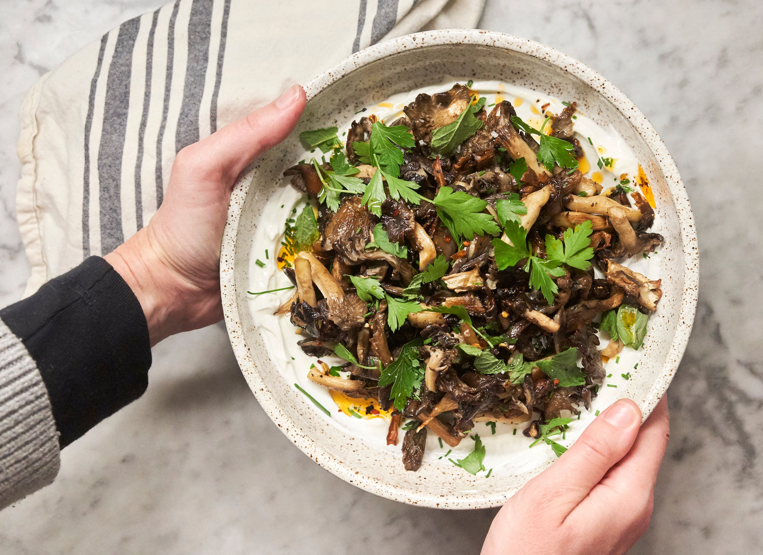 Colu Henry's Roasted Mushrooms with Sour Cream and Herbs