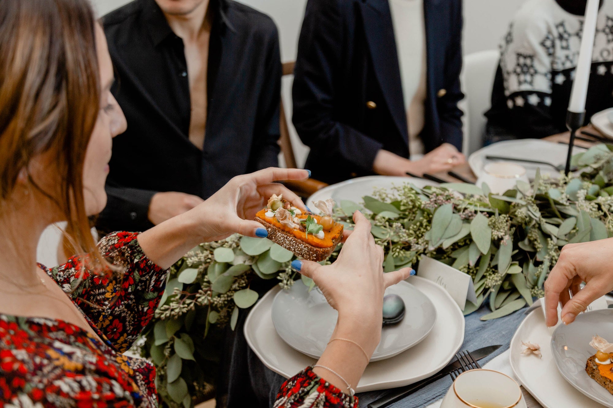 This Autumnal Friendsgiving Opted for Squash Toast over Turkey