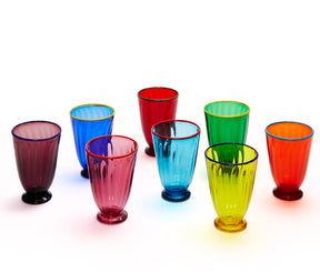 La DoubleJ Rainbow Murano Glasses (Set of 8)